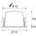 SLV Plafondinbouwarmatuur NUMINOS® L geschikt voor beeldschermwerkstations IP20, chroom, wit dimbaar