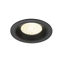 Plafondinbouwarmatuur NUMINOS® L rond, geschikt voor beeldschermwerkstations IP20, zwart, gelakt dimbaar