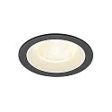 ceiling recessed luminaire NUMINOS® L round, suitable for VDU workstation IP20, black, white, lacquered dimmable