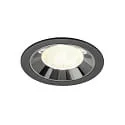 Plafondinbouwarmatuur NUMINOS® L geschikt voor beeldschermwerkstations IP20, chroom, zwart dimbaar