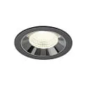 Plafondinbouwarmatuur NUMINOS® L geschikt voor beeldschermwerkstations IP20, chroom, zwart dimbaar