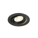 Plafondinbouwarmatuur NUMINOS® MOVE L rond, geschikt voor beeldschermwerkstations IP20, zwart, gelakt dimbaar