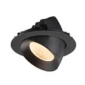 SLV Plafondinbouwarmatuur NUMINOS® GIMBLE XL geschikt voor beeldschermwerkstations IP20, zwart, gelakt dimbaar