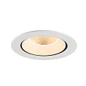 SLV ceiling recessed luminaire NUMINOS® GIMBLE XL suitable for VDU workstation IP20, white, lacquered dimmable