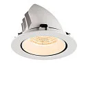 SLV Plafondinbouwarmatuur NUMINOS® GIMBLE XL geschikt voor beeldschermwerkstations IP20, wit, gelakt dimbaar