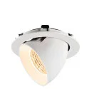 SLV Plafondinbouwarmatuur NUMINOS® GIMBLE XL geschikt voor beeldschermwerkstations IP20, wit, gelakt dimbaar