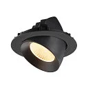 SLV Plafondinbouwarmatuur NUMINOS® GIMBLE XL geschikt voor beeldschermwerkstations IP20, zwart, gelakt dimbaar
