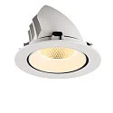 SLV ceiling recessed luminaire NUMINOS® GIMBLE XL suitable for VDU workstation IP20, white, lacquered dimmable