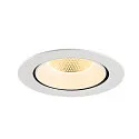 SLV ceiling recessed luminaire NUMINOS® GIMBLE XL suitable for VDU workstation IP20, white, lacquered dimmable