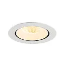SLV ceiling recessed luminaire NUMINOS® GIMBLE XL suitable for VDU workstation IP20, white, lacquered dimmable