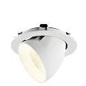 SLV ceiling recessed luminaire NUMINOS® GIMBLE XL suitable for VDU workstation IP20, white, lacquered dimmable
