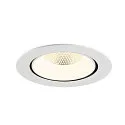 SLV ceiling recessed luminaire NUMINOS® GIMBLE XL suitable for VDU workstation IP20, white, lacquered dimmable