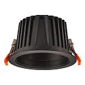 SLV ceiling recessed luminaire NUMINOS® XL round, suitable for VDU workstation IP20, black, lacquered dimmable