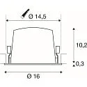 SLV ceiling recessed luminaire NUMINOS® XL suitable for VDU workstation IP20, black, white dimmable