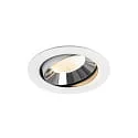 Plafondinbouwarmatuur NUMINOS® MOVE XL draaibaar, geschikt voor beeldschermwerkstations IP20, chroom, wit dimbaar
