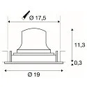 SLV Plafondinbouwarmatuur NUMINOS® MOVE XL rond, geschikt voor beeldschermwerkstations IP20, wit, gelakt dimbaar