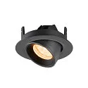 SLV Plafondinbouwarmatuur NUMINOS® GIMBLE XS rond, geschikt voor beeldschermwerkstations IP20, zwart, gelakt dimbaar