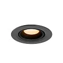 SLV Plafondinbouwarmatuur NUMINOS® GIMBLE XS rond, geschikt voor beeldschermwerkstations IP20, zwart, gelakt dimbaar