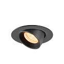SLV Plafondinbouwarmatuur NUMINOS® GIMBLE XS rond, geschikt voor beeldschermwerkstations IP20, zwart, gelakt dimbaar