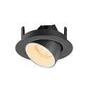SLV Plafondinbouwarmatuur NUMINOS® GIMBLE XS rond, geschikt voor beeldschermwerkstations IP20, zwart, wit, gelakt dimbaar