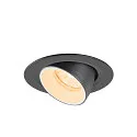 SLV Plafondinbouwarmatuur NUMINOS® GIMBLE XS rond, geschikt voor beeldschermwerkstations IP20, zwart, wit, gelakt dimbaar