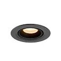 SLV Plafondinbouwarmatuur NUMINOS® GIMBLE XS rond, geschikt voor beeldschermwerkstations IP20, zwart, gelakt dimbaar
