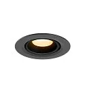 SLV Plafondinbouwarmatuur NUMINOS® GIMBLE XS rond, geschikt voor beeldschermwerkstations IP20, zwart, gelakt dimbaar
