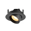 SLV Plafondinbouwarmatuur NUMINOS® GIMBLE XS rond, geschikt voor beeldschermwerkstations IP20, zwart, gelakt dimbaar
