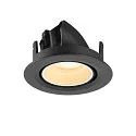 SLV Plafondinbouwarmatuur NUMINOS® GIMBLE XS rond, geschikt voor beeldschermwerkstations IP20, zwart, wit, gelakt dimbaar