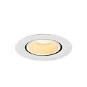 SLV Plafondinbouwarmatuur NUMINOS® GIMBLE XS rond, geschikt voor beeldschermwerkstations IP20, wit, gelakt dimbaar
