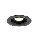 SLV Plafondinbouwarmatuur NUMINOS® GIMBLE XS rond, geschikt voor beeldschermwerkstations IP20, zwart, gelakt dimbaar