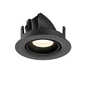 SLV Plafondinbouwarmatuur NUMINOS® GIMBLE XS rond, geschikt voor beeldschermwerkstations IP20, zwart, gelakt dimbaar