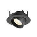 SLV Plafondinbouwarmatuur NUMINOS® GIMBLE XS rond, geschikt voor beeldschermwerkstations IP20, zwart, gelakt dimbaar