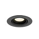 SLV Plafondinbouwarmatuur NUMINOS® GIMBLE XS rond, geschikt voor beeldschermwerkstations IP20, zwart, gelakt dimbaar