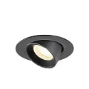 SLV Plafondinbouwarmatuur NUMINOS® GIMBLE XS rond, geschikt voor beeldschermwerkstations IP20, zwart, gelakt dimbaar