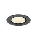 SLV Plafondinbouwarmatuur NUMINOS® GIMBLE XS rond, geschikt voor beeldschermwerkstations IP20, zwart, wit, gelakt dimbaar