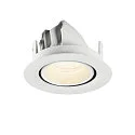 SLV Plafondinbouwarmatuur NUMINOS® GIMBLE XS rond, geschikt voor beeldschermwerkstations IP20, wit, gelakt dimbaar
