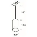 1-fase pendelarmatuur ASTO TUBE met lamphouder GU10 IP20, zwart