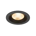 Plafondinbouwarmatuur NUMINOS® L rond, geschikt voor beeldschermwerkstations IP20, zwart, gelakt dimbaar
