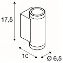 SLV Wandarmatuur voor buitenshuis HELIA PRO S UP/DOWN up / down, cilindrisch, DALI aanstuurbaar, slagvast IP65, wit, gelakt dimbaar
