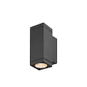 SLV outdoor wall luminaire THEO PRO S UP/DOWN small, square, DALI controllable, sea-air resistant IP65, anthracite