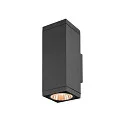 SLV outdoor wall luminaire THEO PRO L SINGLE large, square, DALI controllable, sea-air resistant IP65, anthracite