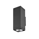 SLV outdoor wall luminaire THEO PRO L SINGLE large, square, DALI controllable, sea-air resistant IP65, anthracite