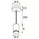 SLV Pendelarmatuur LALU® E27 IP20, zwart dimbaar