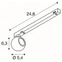 SLV 1-phase spot DYSKO cardanic swivelling, ball shaped IP20, glossy, black dimmable