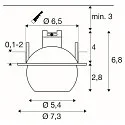 SLV ceiling recessed luminaire DYSKO round IP20, black, white dimmable