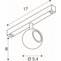 SLV track spot DYSKO 48V DALI (DEEP & RECESSED TRACK) adjustable, ball shaped IP20, chrome dimmable