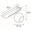 SLV 1-fase spot LIGHT EYE® 2.0 schakelbaar, cardanisch draaien, baalvormig IP20, zwart mat 