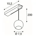 SLV 1-fase pendelarmatuur LIGHT EYE® 2.0 down, schakelbaar, baalvormig IP20, wit mat 