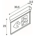 SLV Wand- en plafondarmatuur P-LIGHT hoekig IP20, transparant, wit, gelakt 